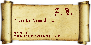 Prajda Nimród névjegykártya